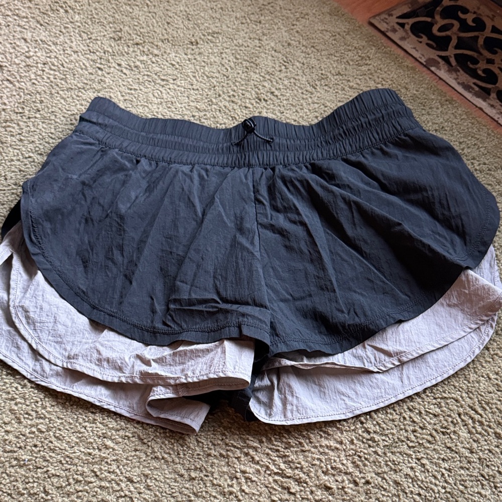 Peloton Black and White Athletic Shorts